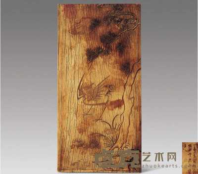 清 象牙线刻诗文插牌 20.5×10cm